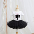 Barbie Face Silhouette Tutu Set Girls Personalized Custom Black Tutu Outfit Dress Theme Cake Smash Party