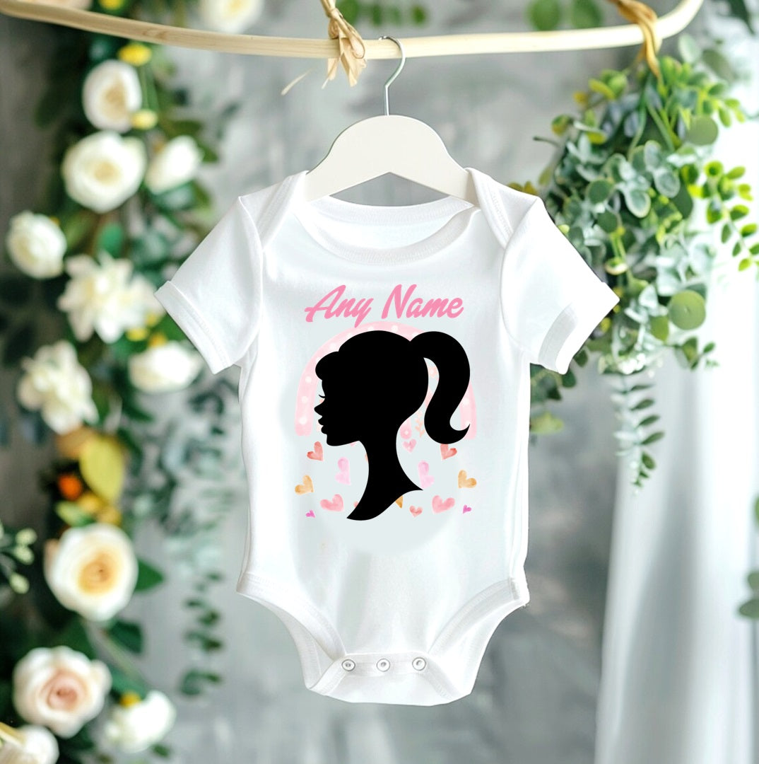 Barbie Face Silhouette Tutu Set Girls Personalized Custom Black Tutu Outfit Dress Theme Cake Smash Party