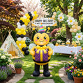 5' Cute Bee with Birthday Hat and Present Yard Birthday Inflatable Blow Up Decor Prop