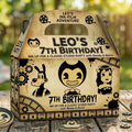 (Pack of 6) Bendy Ink Machine Custom Personalized Birthday Party Favor Gable Treat Boxes
