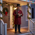 6' Christmas Caroler African American Man Figure Music Lights Motion Sensor Christmas Home Decor Accent Yard Prop