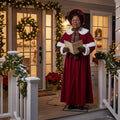 6' Christmas Caroler African American Woman Figure Music Lights Motion Sensor Christmas Home Decor Accent Yard Prop