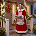 6' North Pole African American Mrs Claus Figure Music Lights Motion Sensor Christmas Home Decor Accent Yard Prop