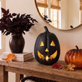 13" Black Jack o Lantern Pumpkin Halloween Home Decor Accent Tabletop Prop