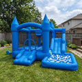 Play Bounce House Jumping Playhouse area with Slide and Ball Pit Blue Castle Theme