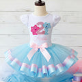 Magenta and Blue's Clues Tutu Set Girls Personalized Custom Blue Pink Ribbon Sewn Trim Tutu Outfit Dress Theme Cake Smash Birthday Party