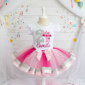 Blue's Clues Magenta Tutu Set Girls Personalized Custom Pink Silver Ribbon Sewn Trim Tutu Outfit Dress Theme Cake Smash Birthday Party