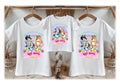 Bluey and Bingo Personalized Custom White Family T-Shirt or Onesie Pack Theme Cake Smash Birthday Party