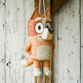 Premium Handmade 30-Inch Bluey Bingo Character Pull-String Piñata Table Decor Party Centerpiece
