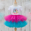 Bluey and Bingo Tutu Set Girls Personalized Custom Hot Pink Blue Tutu Outfit Dress Theme Cake Smash Birthday Party