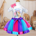 Bluey Bingo and Friends Tutu Set Girls Personalized Custom Hot Pink Blue Purple Ribbon Tutu Outfit Dress Theme Cake Smash Party
