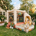 Play Bounce House Jumping Playhouse area with Slide and Ball Pit Boho Bohemian Theme
