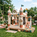Play Bounce House Jumping Playhouse area with Slide and Ball Pit Boho Bohemian Castle Theme