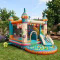 Play Bounce House Jumping Playhouse area with Slide and Ball Pit Boho Bohemian Llama Castle Theme