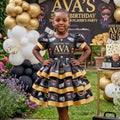 Boss Baby Black Girl Girls Personalized Custom Tiered Ruffle Dress Ribbon Trim Theme Cake Smash Birthday Party