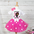 Boss Baby Black Girl Afro Tutu Set Girls Personalized Custom Hot Pink White Polka Dots Tutu Outfit Dress Theme Cake Smash Birthday Party
