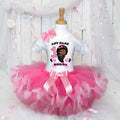 Boss Baby Black Girl Afro Tutu Set Girls Personalized Custom Hot Pink Soft Pink Knots Tutu Outfit Dress Theme Cake Smash Birthday Party