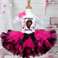 Boss Baby Black Girl Afro Tutu Set Girls Personalized Custom Hot Pink Black Knots Tutu Outfit Dress Theme Cake Smash Birthday Party