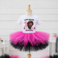 Boss Baby Black Girl Afro Tutu Set Girls Personalized Custom Hot Pink Black Tutu Outfit Dress Theme Cake Smash Birthday Party