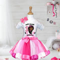 Boss Baby Black Girl Afro Tutu Set Girls Personalized Custom Hot Pink White Pink Ribbon Tutu Outfit Dress Theme Cake Smash Birthday Party