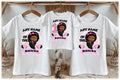 Boss Baby Black Girl Afro Personalized Custom White Family T-Shirt or Onesie Pack Theme Cake Smash Birthday Party