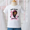 Boss Baby Black Girl Afro Personalized Custom White T-Shirt or Onesie Theme Cake Smash Birthday Party