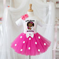 Boss Baby Black Girl Afro Tutu Set Girls Personalized Custom Hot Pink White Polka Dots Tutu Outfit Dress Theme Cake Smash Party