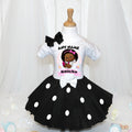 Boss Baby Black Girl Afro Tutu Set Girls Personalized Custom Black White Polka Dots Tutu Outfit Dress Theme Cake Smash Party