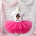 Boss Baby Black Girl Afro Tutu Set Girls Personalized Custom Hot Pink Tutu Outfit Dress Theme Cake Smash Party