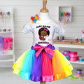 Boss Baby Black Girl Afro Tutu Set Girls Personalized Custom Rainbow Ribbon Tutu Outfit Dress Theme Cake Smash Party