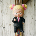 Premium Handmade 30-Inch Boss Baby Girl Character Pull-String Piñata Table Decor Party Centerpiece