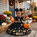 Black Boss Baby Girl Girls' Deluxe Sparkle Tutu Party Costume Dress Set with Matching Headband Halloween Birthday Pageant