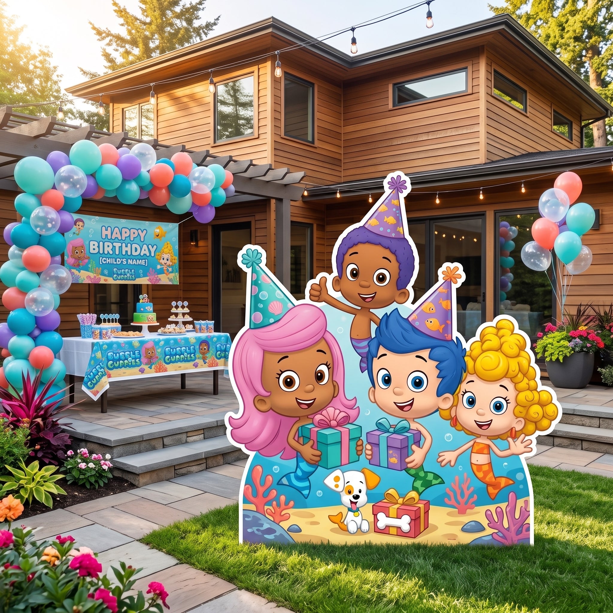 Life Size Bubble Guppies Character Premium Freestanding Cutouts Yard Sign Decor Party Prop