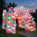 Candy Cane Lane Theme Premium 10' x 10' Christmas House Inflatable Blow Up Walk-Through Archway Experience Decor Prop