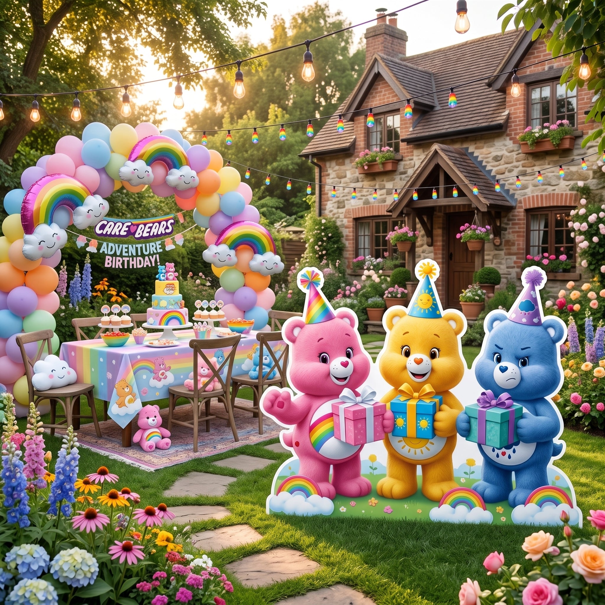 Life Size Care Bears Character Premium Freestanding Cutouts Yard Sign Decor Party Prop