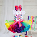 Care Bears Cheer Share Tutu Set Girls Personalized Custom Rainbow Ribbon Sewn Trim Tutu Outfit Dress Theme Cake Smash Birthday Party