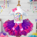 Care Bears Tutu Set Girls Personalized Custom Purple Hot Pink Knots Tutu Outfit Dress Theme Cake Smash Birthday Party