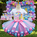 Care Bears Tutu Set Girls Personalized Custom Pink Blue Ribbon Sewn Trim Tutu Outfit Dress Theme Cake Smash Birthday Party