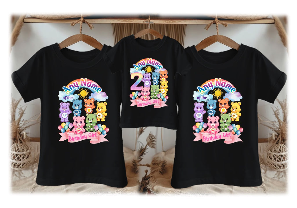 Care Bears Personalized Custom Black Family T-Shirt or Onesie Pack Theme Cake Smash Birthday Party