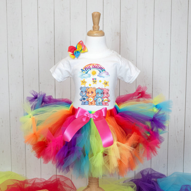 Care Bears Tutu Set Girls Personalized Custom Rainbow Knots Tutu Outfit Dress Theme Cake Smash Party