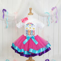 Care Bears Tutu Set Girls Personalized Custom Hot Pink Blue Purple Ribbon Trim Tutu Outfit Dress Theme Cake Smash Party
