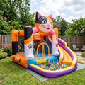 Play Bounce House Jumping Playhouse area with Slide and Ball Pit Kitty Cat Theme