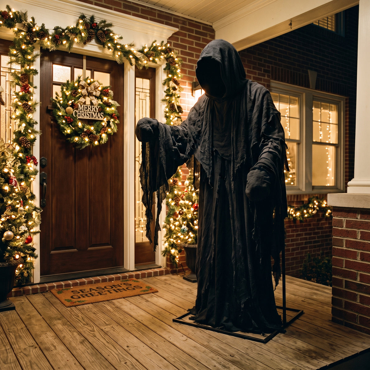 6' A Christmas Carol The Ghost of Christmas Yet to Come Figure Music Lights Motion Sensor Christmas Home Decor Accent Yard Prop