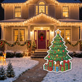 Life Size Christmas Tree with Presents Character Premium Freestanding Christmas Cutouts Yard Sign Decor Party Prop