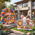Life Size Boys Circus Animals Character Premium Freestanding Birthday Cutouts Yard Sign Decor Party Prop