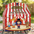 (Pack of 6) Red Circus Tent Custom Personalized Birthday Party Favor Gable Treat Boxes