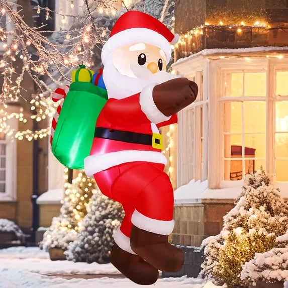 6.2' Climbing Santa Claus with bag Yard Christmas Inflatable Blow Up Decor Prop