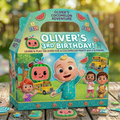 (Pack of 6) CoComelon JJ Custom Personalized Birthday Party Favor Gable Treat Boxes
