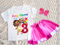 CoComelon Girl Nina Tutu Set Girls Personalized Custom Hot Pink White Pink Ribbon Tutu Outfit Dress Theme Cake Smash Birthday Party