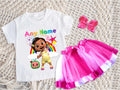 CoComelon Girl Nina Tutu Set Girls Personalized Custom Hot Pink White Pink Ribbon Tutu Outfit Dress Theme Cake Smash Party